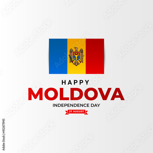 Moldova independence day greeting design