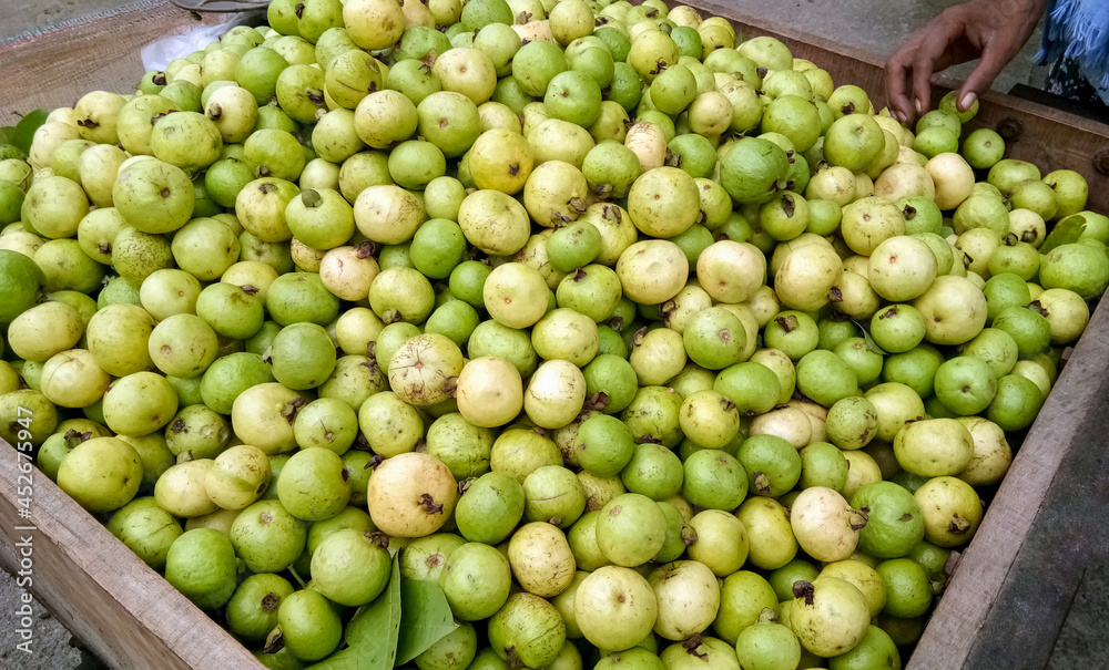 Bunch of small guava on the street market