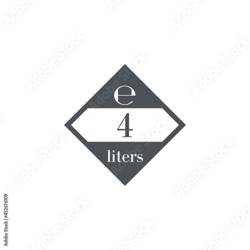 Free Download 4 Liters l sign (l-mark) estimated volumes milliliters (ml) Vector symbol packaging, labels used for prepacked foods, drinks different liters and milliliters. 4 litre vol single icon isolated on white - GFXLoad