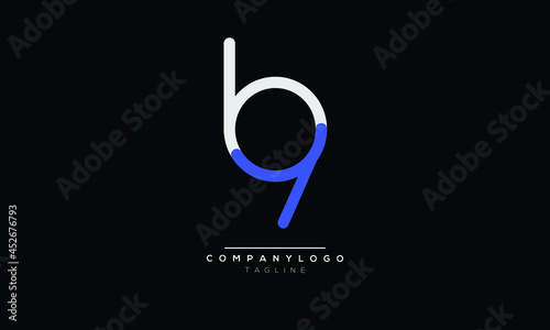 B9 BY initials monogram letter text alphabet logo design