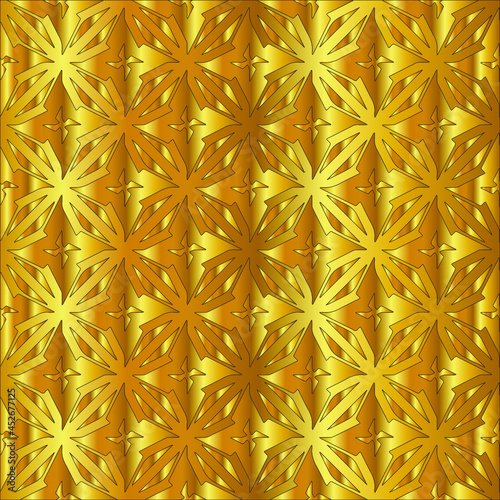 Geometric vector pattern with yellow and white gradient. gold ornament for wallpapers and backgrounds.
