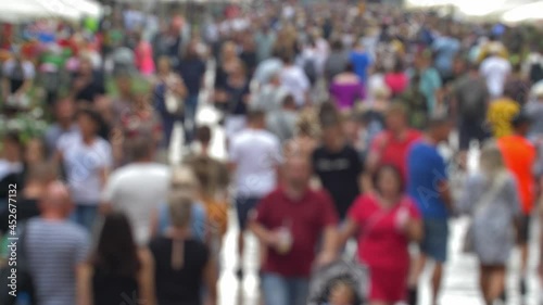 Wallpaper Mural Anonymous Crowd Walking on City Street Fast Motion Bokeh Shot Torontodigital.ca