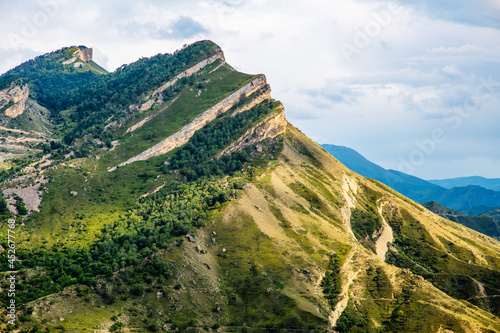 The top of the gunib plateau in the mountains of dagestan, russia photo