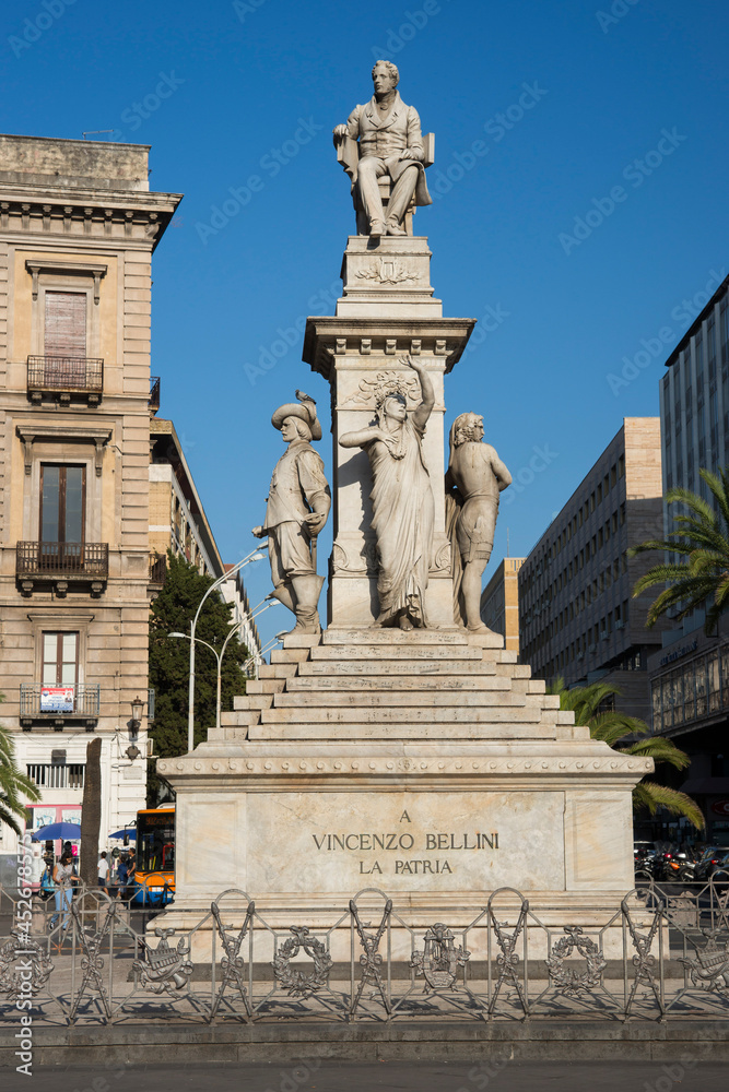 Italy. Sicily, Catania. The Bellini monument. Monument to the composer Vincenzo Bellini.