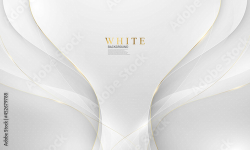Abstract white gold background poster with dynamic. technology network Vector illustration.