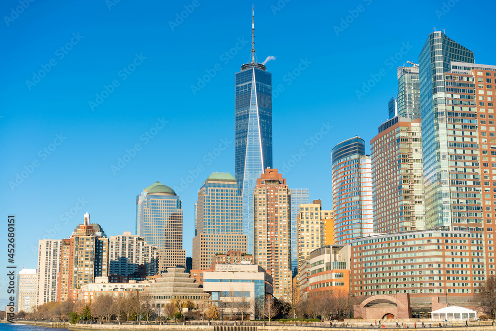 Obraz premium アメリカ合衆国のニューヨーク、マンハッタンなどの観光名所を旅行する風景 Scenery of traveling to New York City, Manhattan and other tourist attractions in the United States.