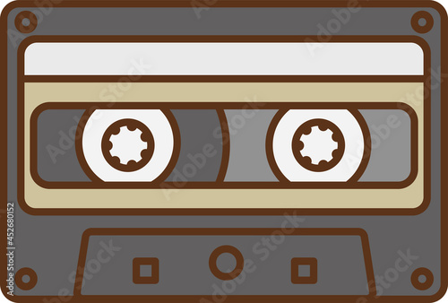 Clip art of black cassette tape