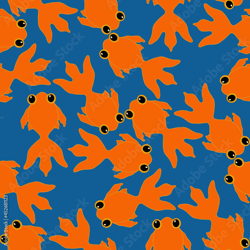 seamless vector pattern with goldfish