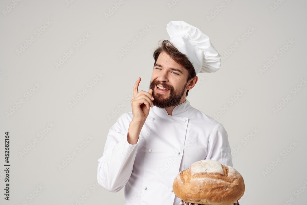Chef restaurant provision of services light background Chef restaurant provision of services light background