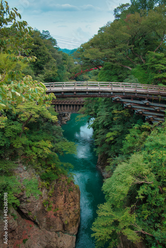 渓谷にかかる珍しい橋