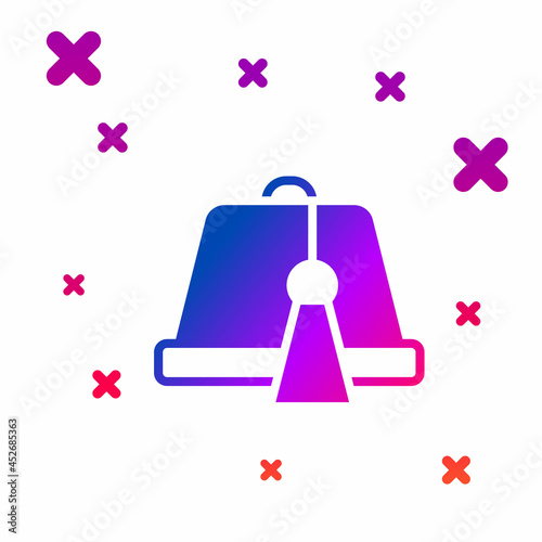 Color Turkish hat icon isolated on white background. Gradient random dynamic shapes. Vector