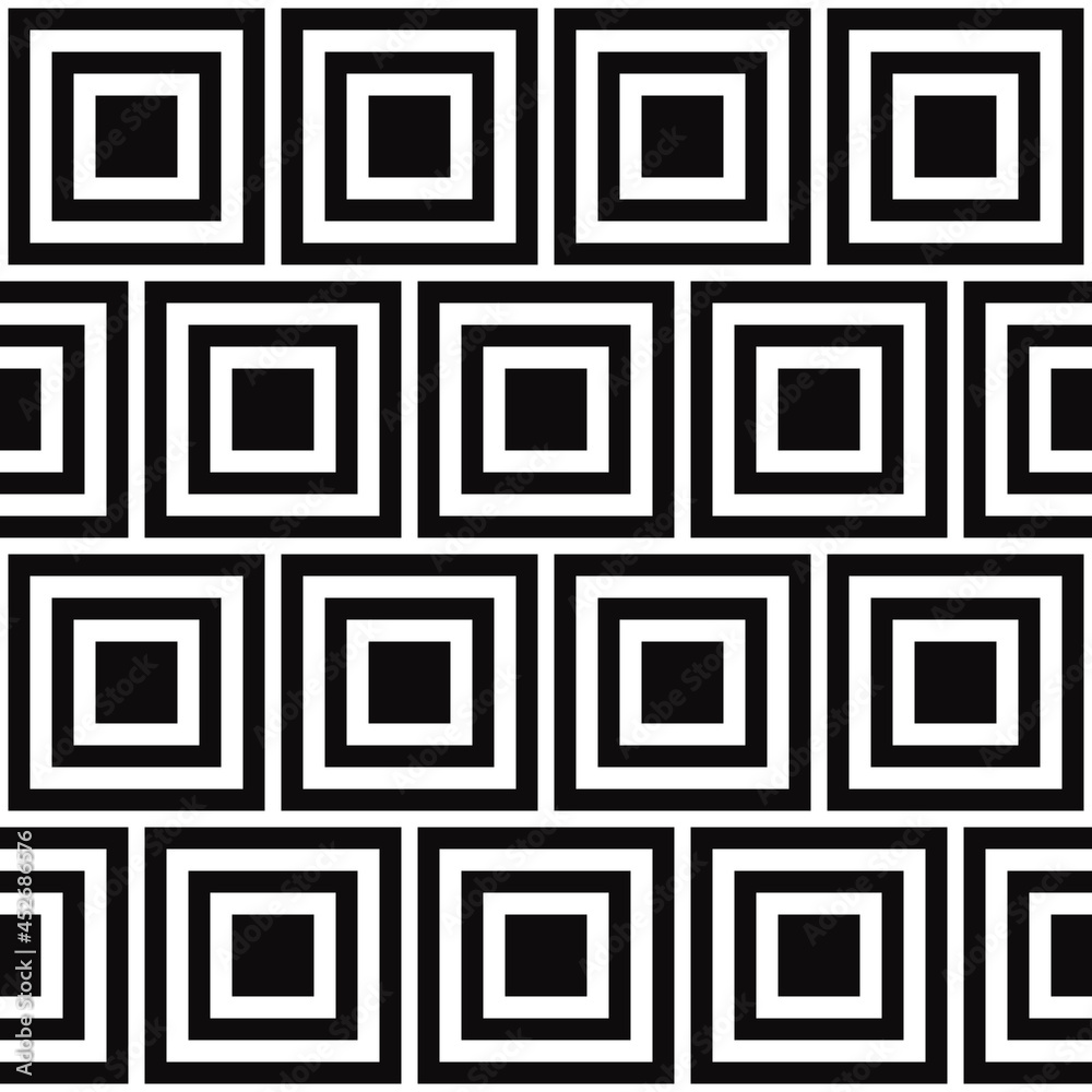 Striped zebra squares like bricks. Vector seamless tile in bricks position pattern.