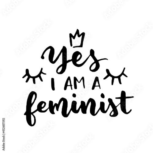 Women's rights quote, phrase. Vector lettering about feminism, woman rights, motivational slogan. Women support and empower, care of yourself, self-care poster.