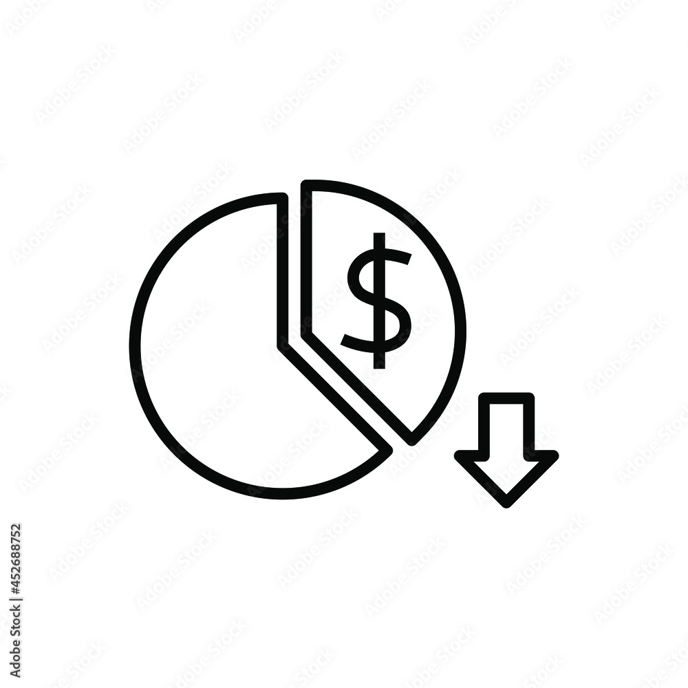 Profit decrease icon vector graphic Profit decrease icon vector graphic
