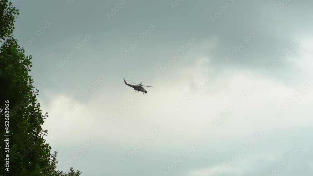 military helicopters fly in the sky. army exercises. military helicopters fly in the sky. army exercises.
