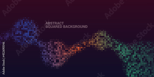 Abstract Liquid Shape Square Halftone Background