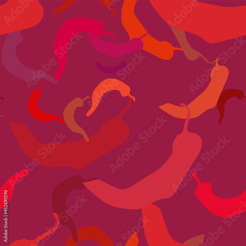 chilli pepper vegetable vector seamless bright pattern multicolor