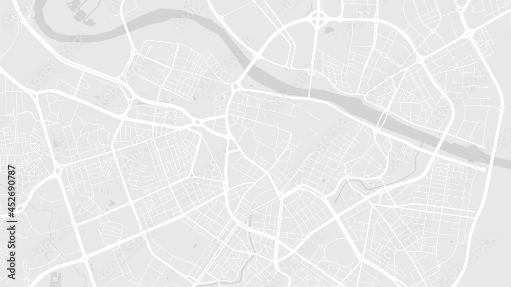 White and light grey Zaragoza City area vector background map, streets and water cartography illustration. White and light grey Zaragoza City area vector background map, streets and water cartography illustration.