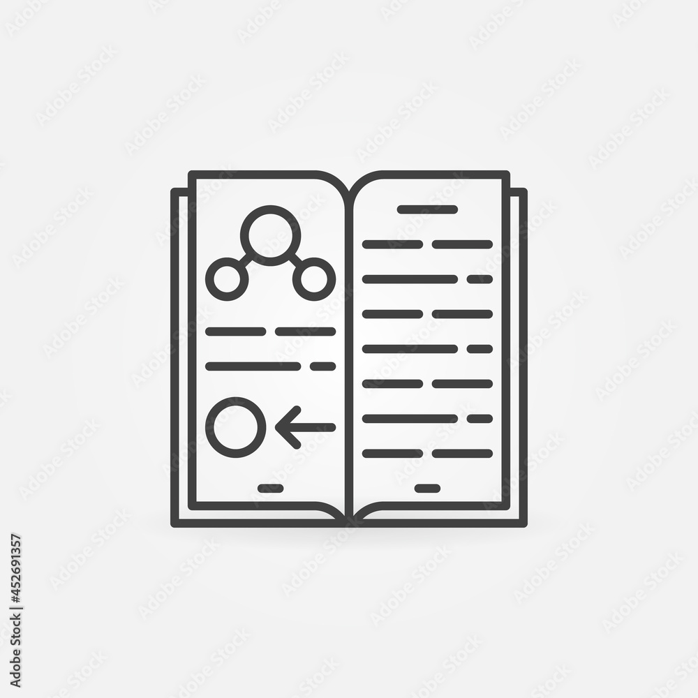 Science Book vector thin line concept icon or symbol Science Book vector thin line concept icon or symbol