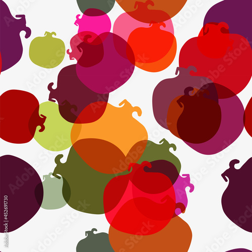 garnet juicy fruit vector seamless bright pattern multicolor