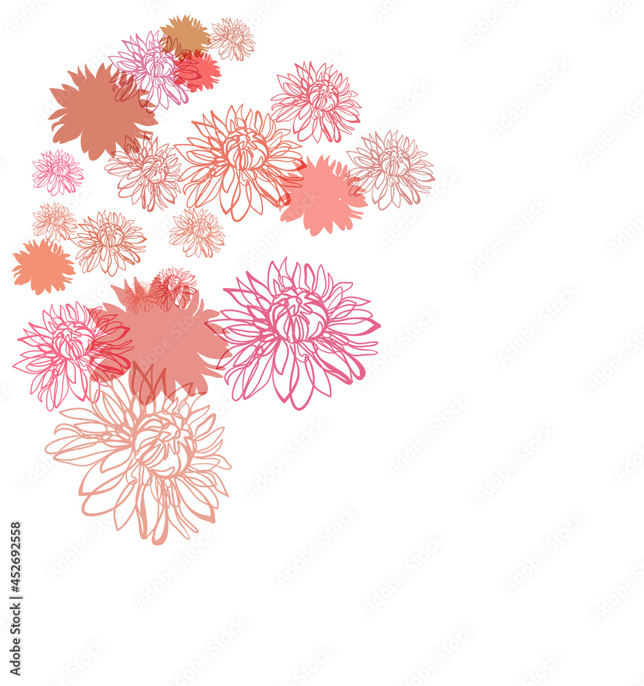 Obraz flower vector line bright colorful card background
