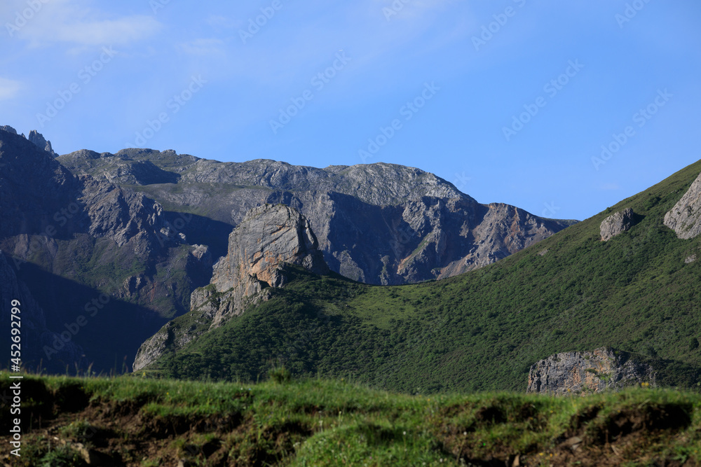 High altitude grassland mountain landscape