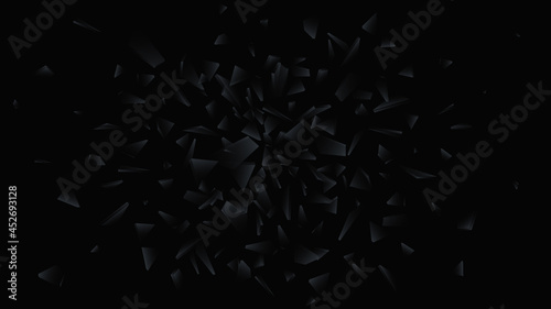 Shards of broken glass. Abstract explosion. Vector background