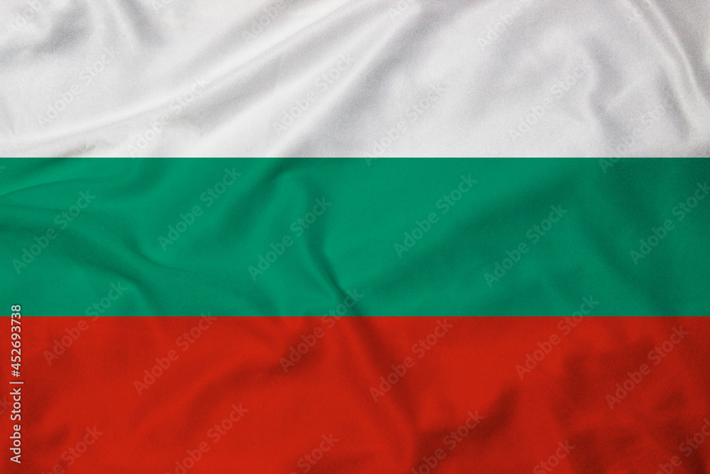 Flag of Bulgaria, realistic 3d rendering with texture