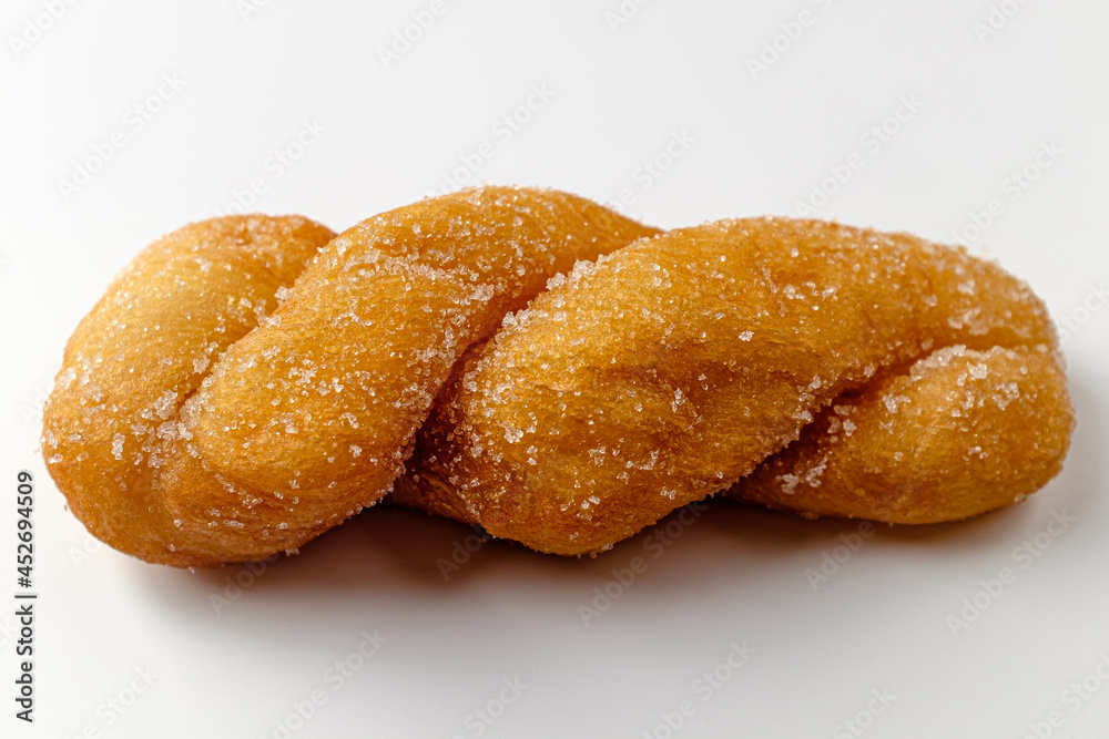 Twisted bread stick on white background Twisted bread stick on white background