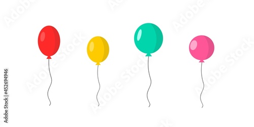 Balloons Set Art Flat Illustration