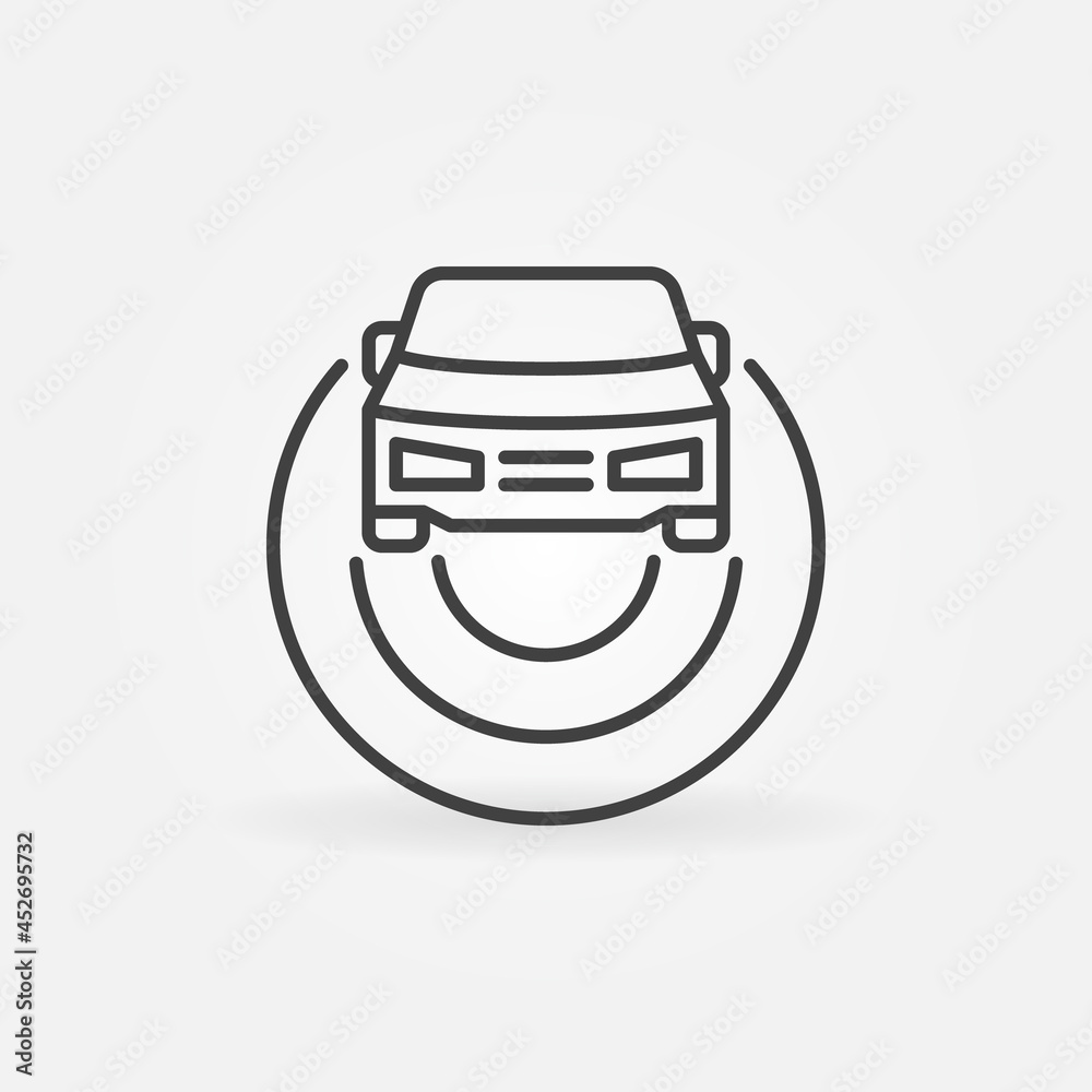 Car Autopilot outline icon. Autonomous Vehicle AV vector sign Car Autopilot outline icon. Autonomous Vehicle AV vector sign