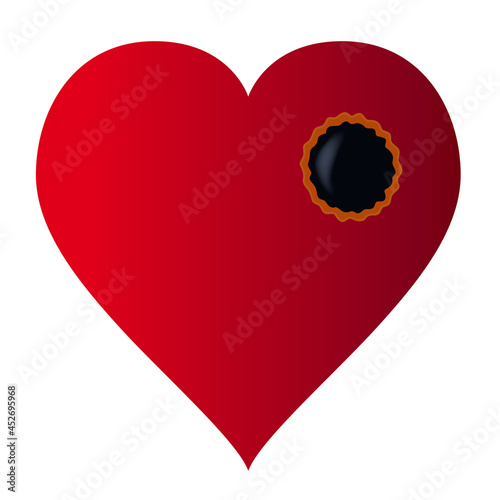 Concept de la reconstruction psychologique après un chagrin d’amour, avec le symbole d’une rustine posé sur un cœur rouge.