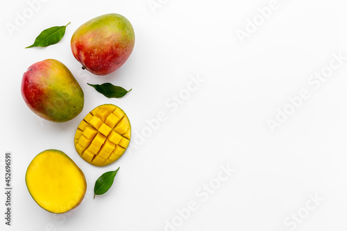 Mango layout - tropical fruits abstract background