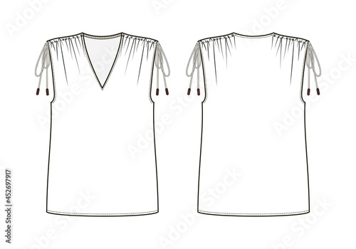 Fashion drawing of drawstring top