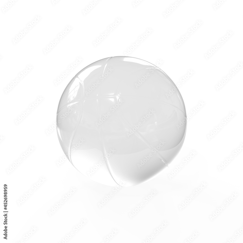 glass basketball ball isolated on white background glass basketball ball isolated on white background