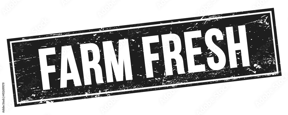 Fototapeta premium FARM FRESH text on black grungy rectangle stamp.