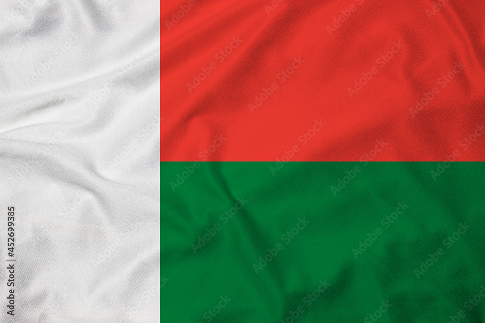 Obraz premium Flag of Madagascar, realistic 3d rendering with texture