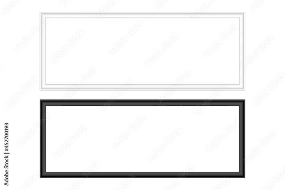 Realistic Luxury White Black Picture Frame Isolated On White Background. Vector Illustration Realistic Luxury White Black Picture Frame Isolated On White Background. Vector Illustration