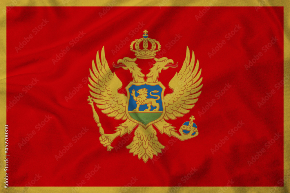 Flag of Montenegro, realistic 3d rendering with texture