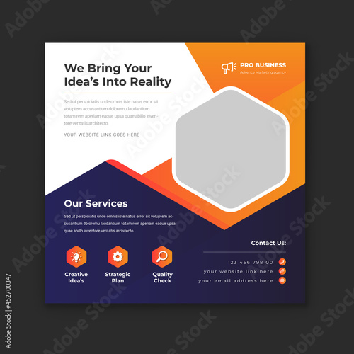 Creative and Modern instagram banner template design for corporate business. 