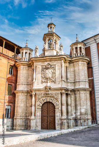 Fachada iglesia de estilo barroco siglo XVII de San Juan de Letrán en la ciudad española de Valladolid photo