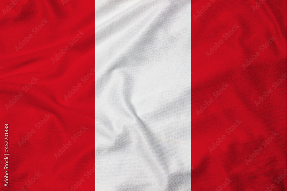 Flag of Peru, realistic 3d rendering with texture
