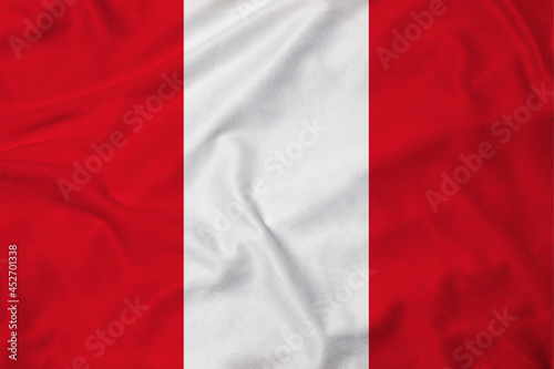 Flag of Peru, realistic 3d rendering with texture