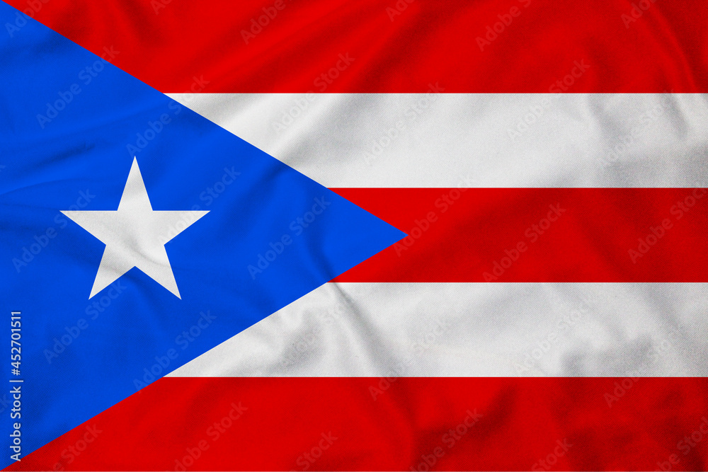 Flag of Puerto Rico, realistic 3d rendering with texture Flag of Puerto Rico, realistic 3d rendering with texture
