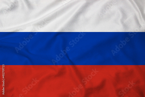 Flag of Russia, realistic 3d rendering with texture
