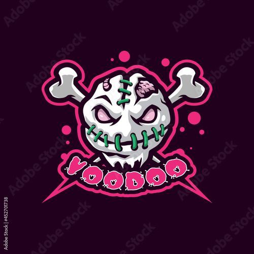 Voodoo mascot logo design vector with modern illustration concept style for badge, emblem and t shirt printing. Voodoo head illustration.