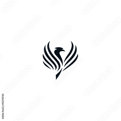 Inspiring the flying bird phoenix falcon logo design abstract
