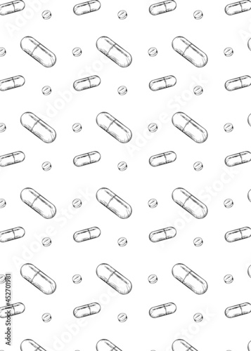 pattern pills retro white