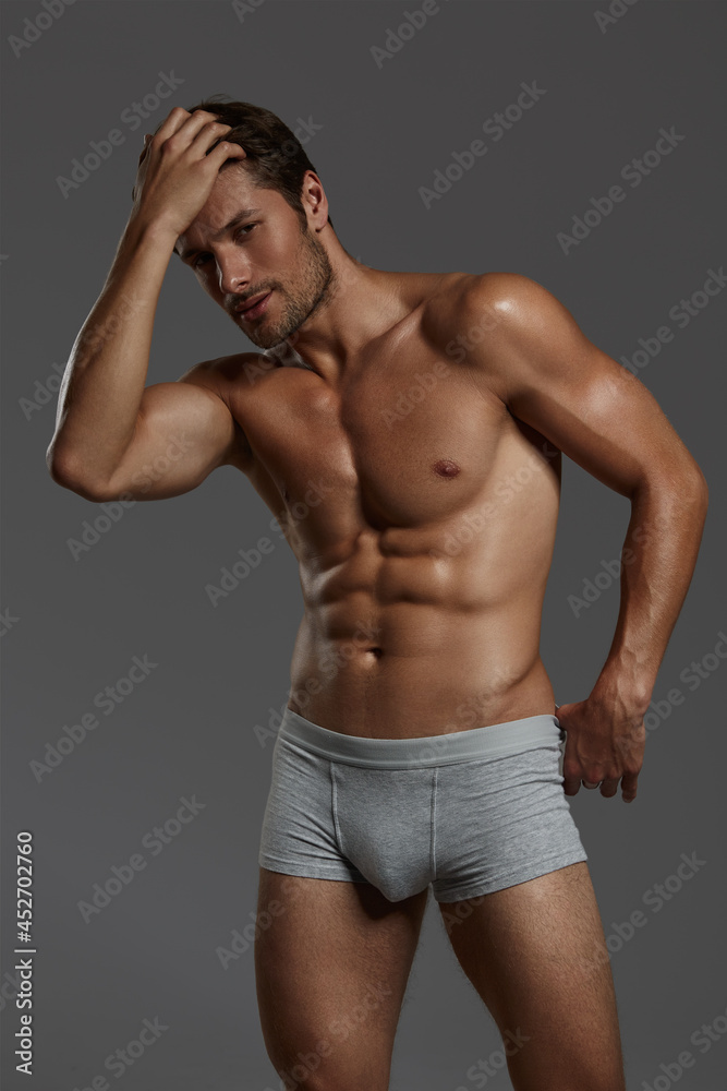 Young european man with naked sportive torso Young european man with naked sportive torso