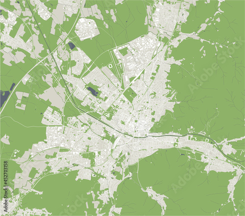 map of the city of Freiburg im Breisgau, Germany photo